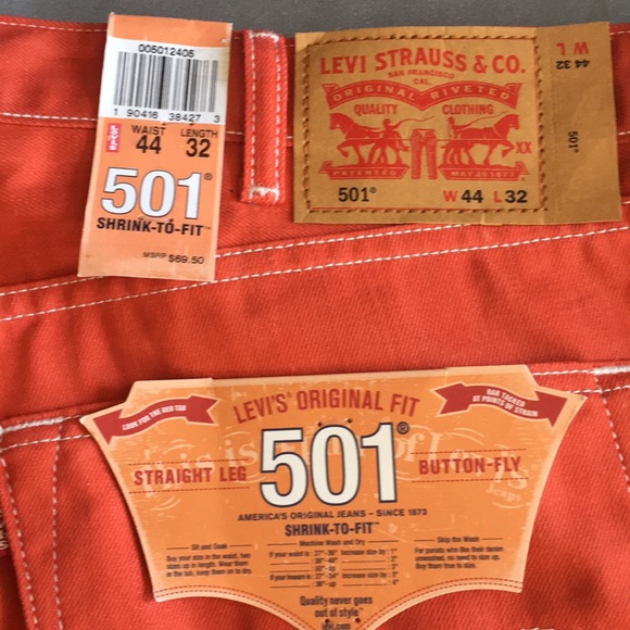 Levi’s 501 44/32 Poppy Straight Leg Jeans NWT - Picture 6 of 7